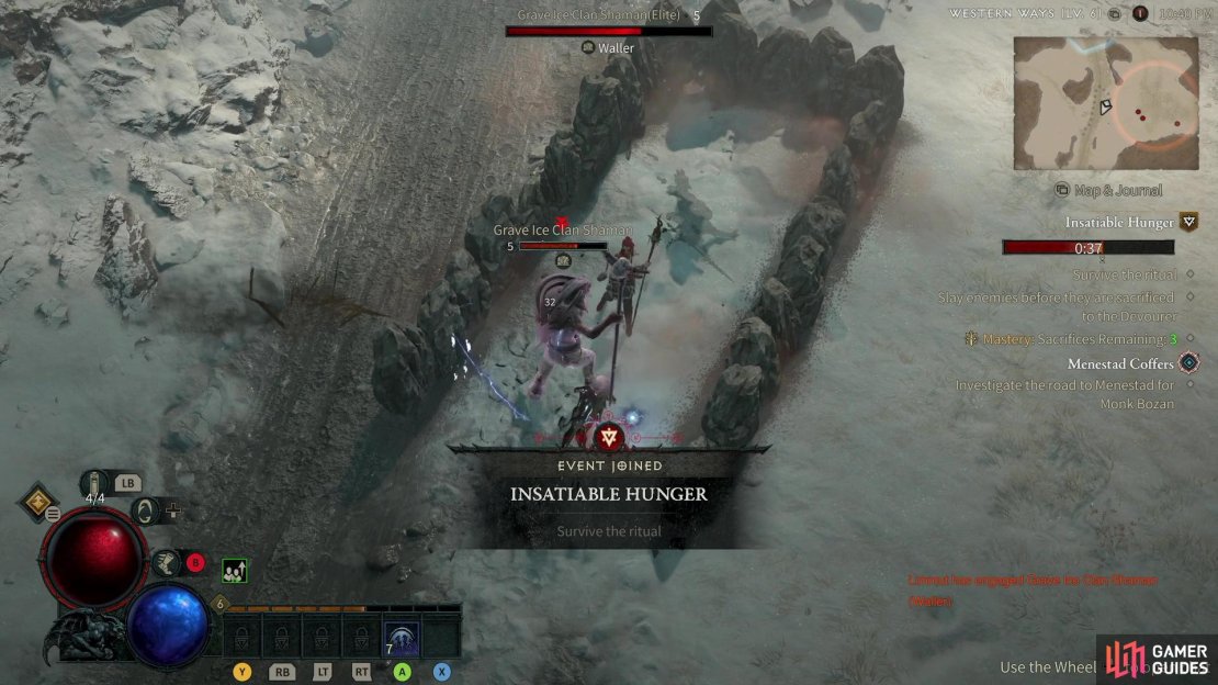 Travelling the Western Way will likely draw Heroes into the event hotspot to the right of the road. We found our first rare drop here at level 6.