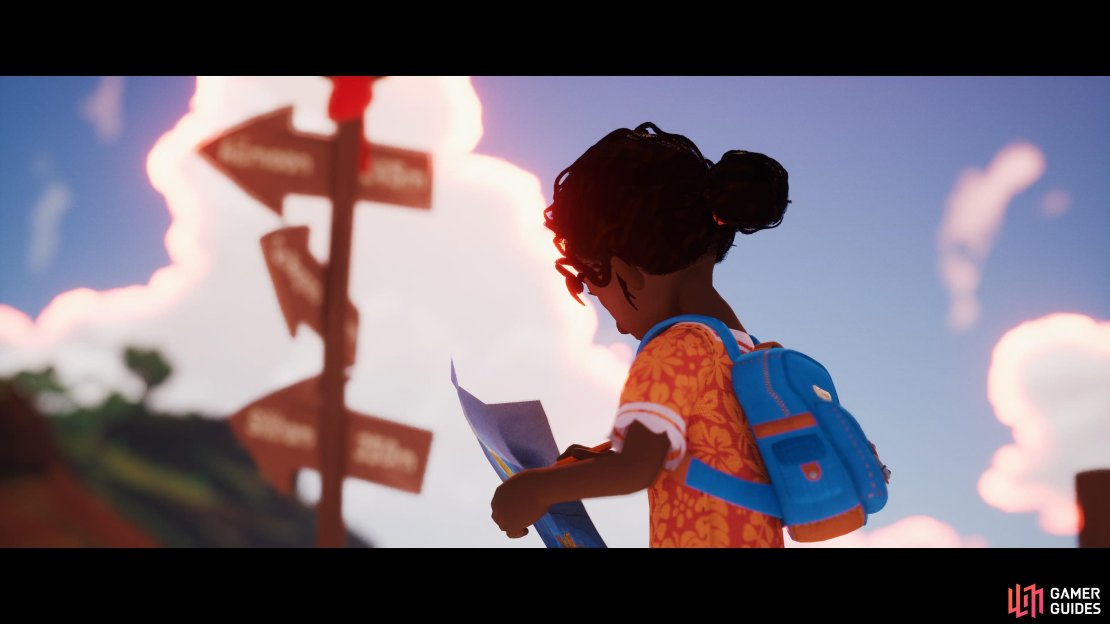 Tchia on her way to A&euml;moon.