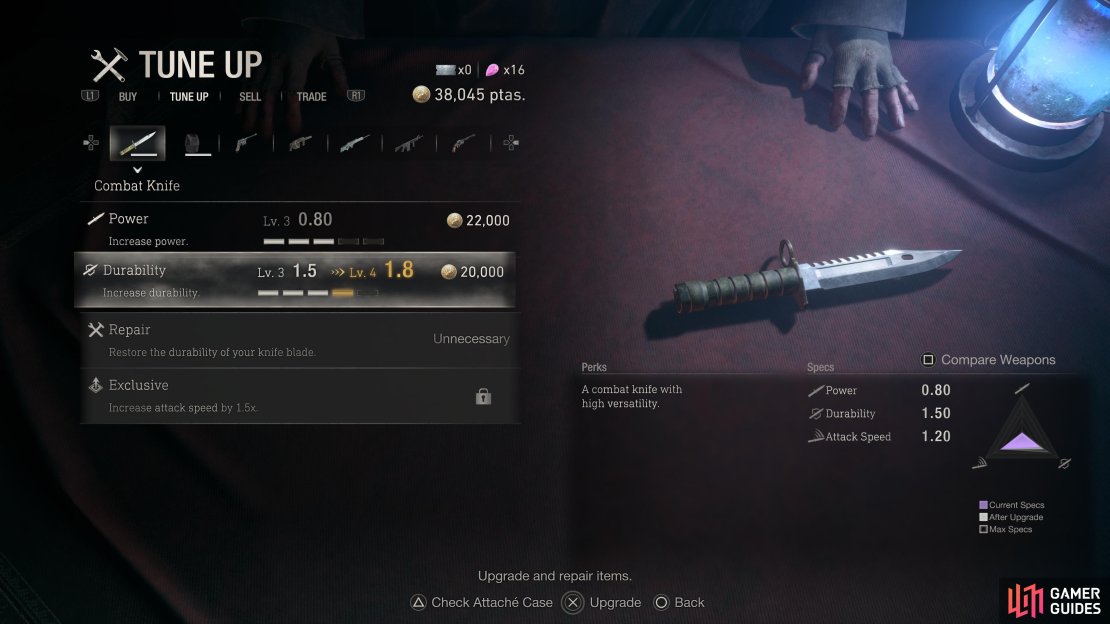 Always improve the durability of any knife you&rsquo;re using in Resident Evil 4 Remake.