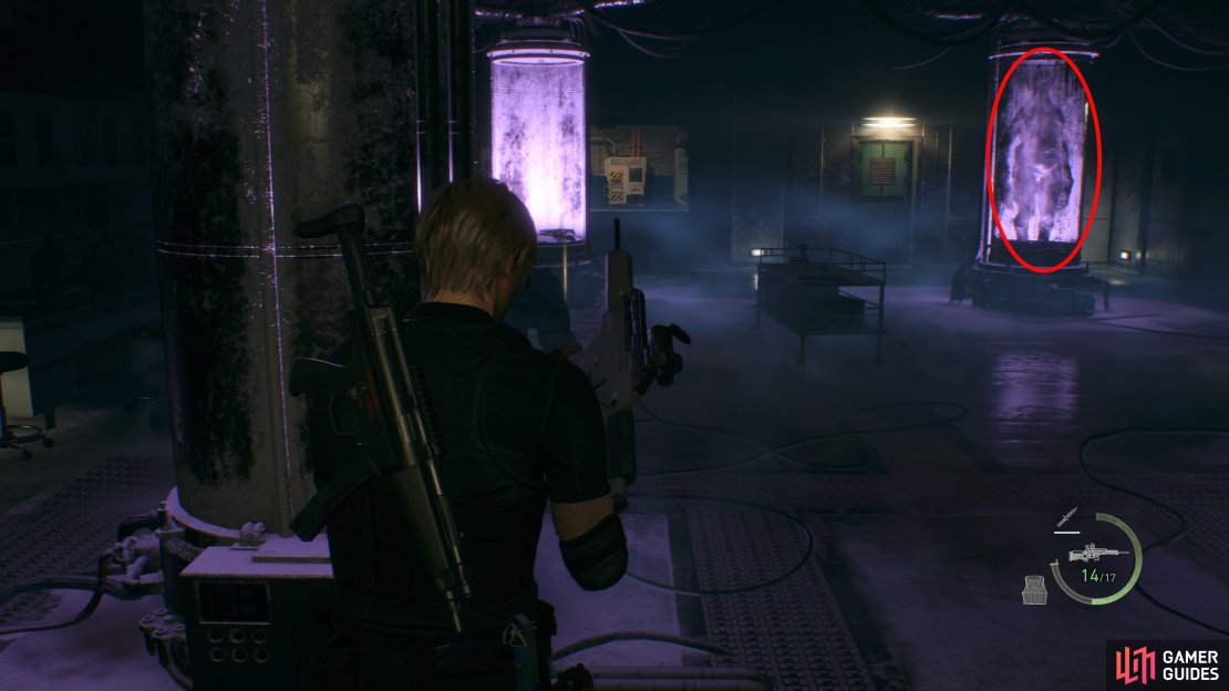 Take aim at the back right Incubation Chamber with your Biosensor Scope-equipped weapon.