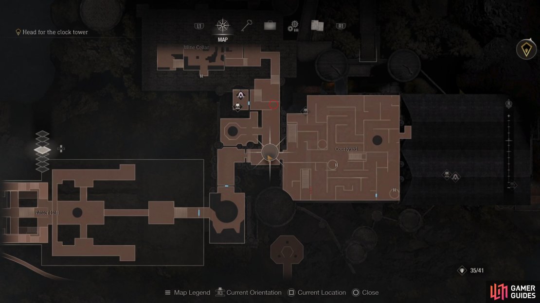 Head just west of the courtyard and take aim at this point