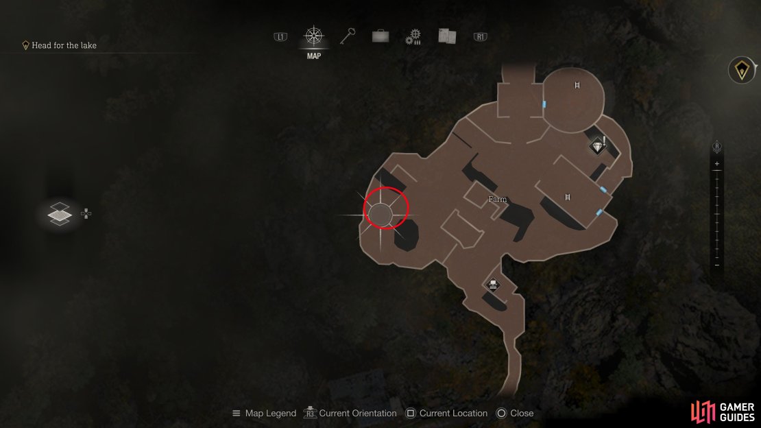 Head to the west of the farm