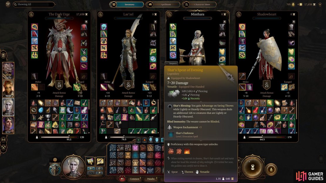 Here are a few examples of the Legendary Items in Baldur&rsquo;s Gate 3.
