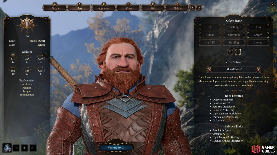 The Shield Dwarf offers very high base strength and constitution stats, making it one of the best Fighter races in Baldur&rsquo;s Gate 3.