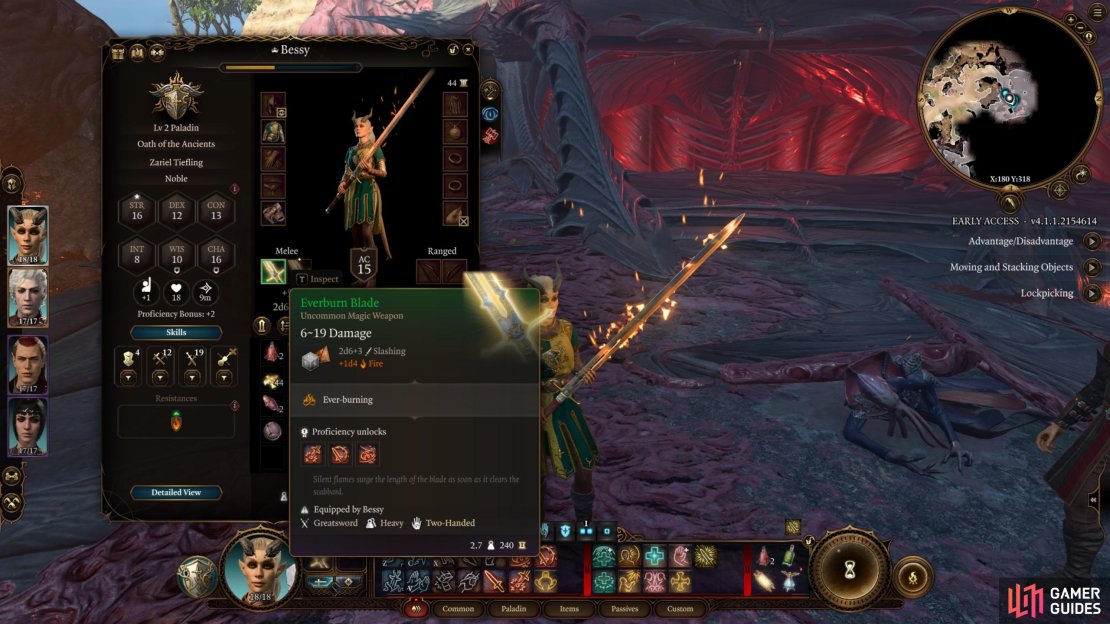 The Everburn Blade is the best weapon in Baldur&rsquo;s Gate 3 Act 1, with only 1 item beating it at the end of the Act, which requires a hard boss fight to get.
