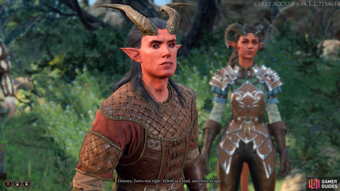 Explore the Roadside Cliffs and you&rsquo;ll find two tieflings have captured Lae&rsquo;zel.