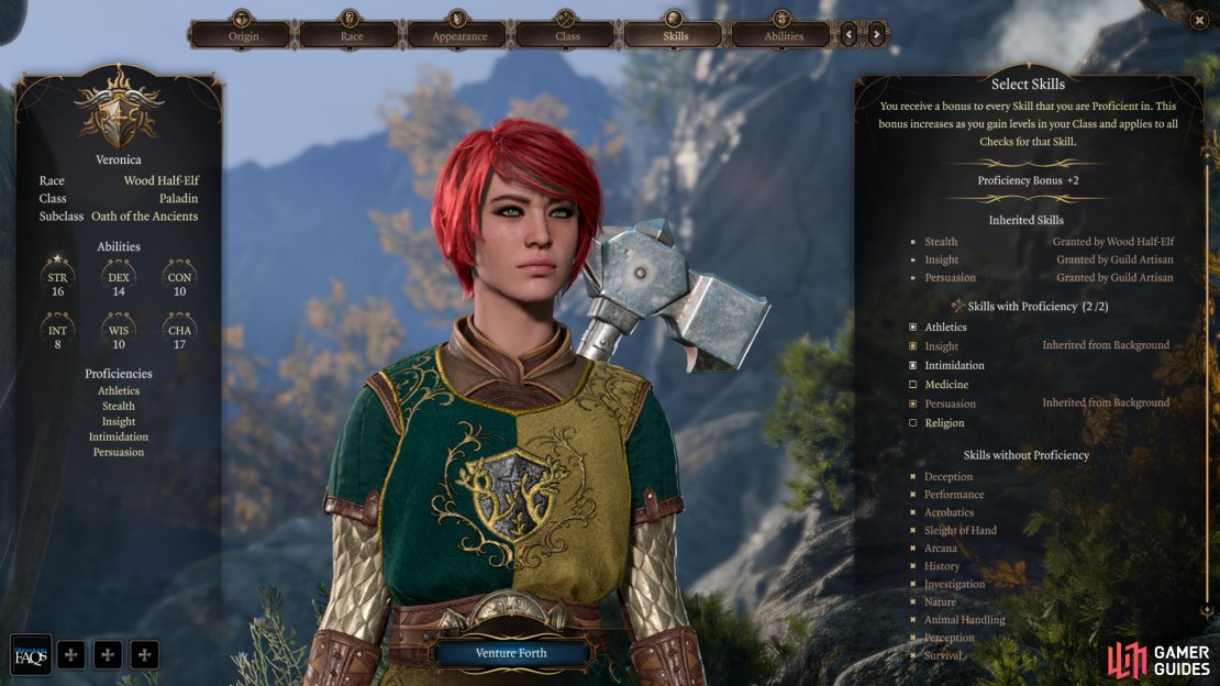 A Paladin&rsquo;s training makes them not only fit and versed in religious dogma, but also capable of intimidating heretics and sniffing out deception.