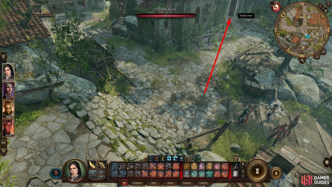 The basement can be found northeast from the waypoint.