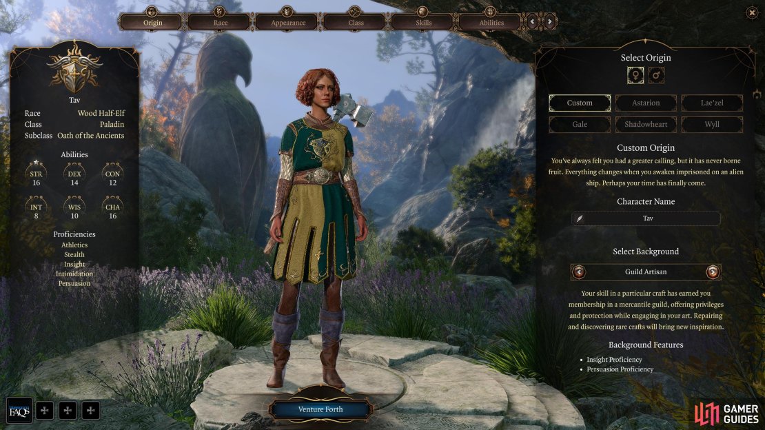 The Paladin&rsquo;s high Charisma makes them an ideal party leader, and picking origins that give them proficiency in skills like Deception, Intimidation and Persuasion are all useful.