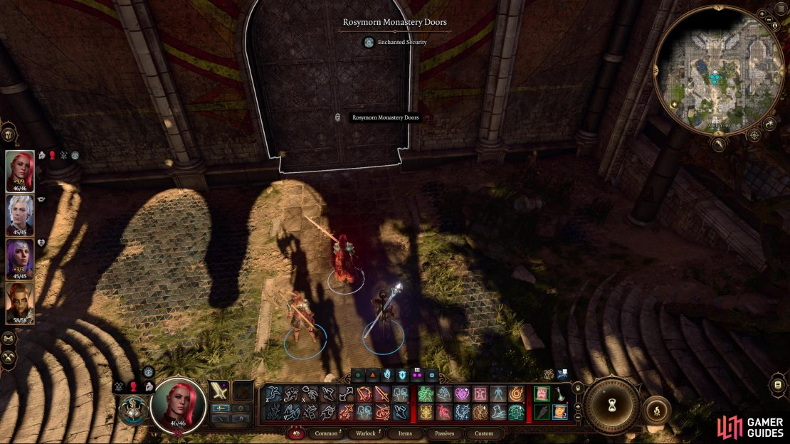 The monastery doors are sealed, so getting inside isn&rsquo;t a simple matter of picking the lock.