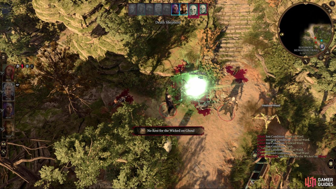 You can encounter some undead on the road - including two Death Shepherds who will raise other undead. These foes are best avoided, especially for low level parties.