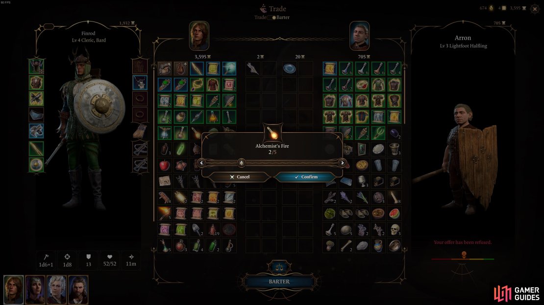 You can split items while trading by holding Shift as you drag the stack across to the merchant&rsquo;s inventory.