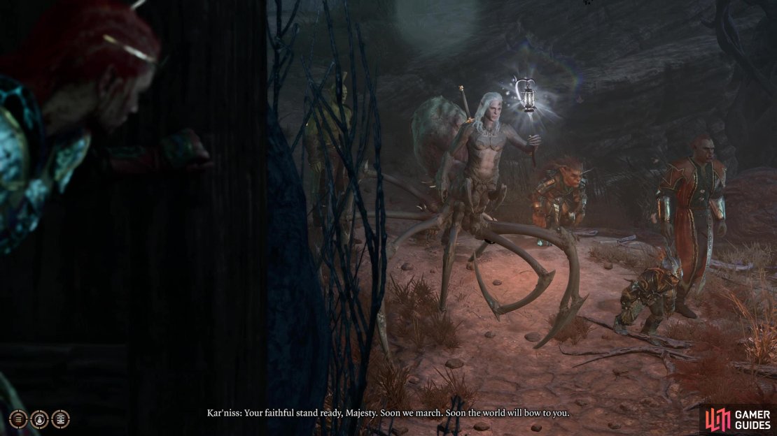 Whether you entered the Shadowlands via the Mountain Pass or the Underdark, you&rsquo;ll eventually get an opportunity to fight a drider named Kar&rsquo;niss.