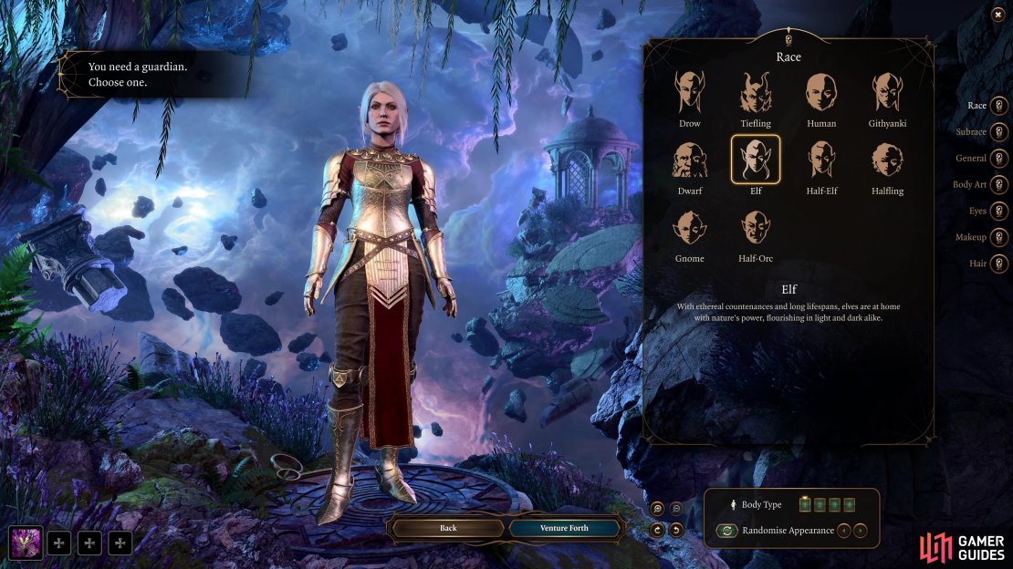 You&rsquo;ll have to create a Guardian after you&rsquo;ve finished making your personal character.