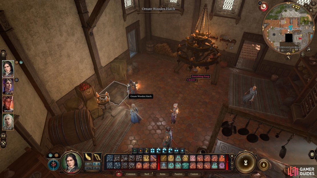 Inside the Open Hand Temple&rsquo;s kitchen is a hatch.