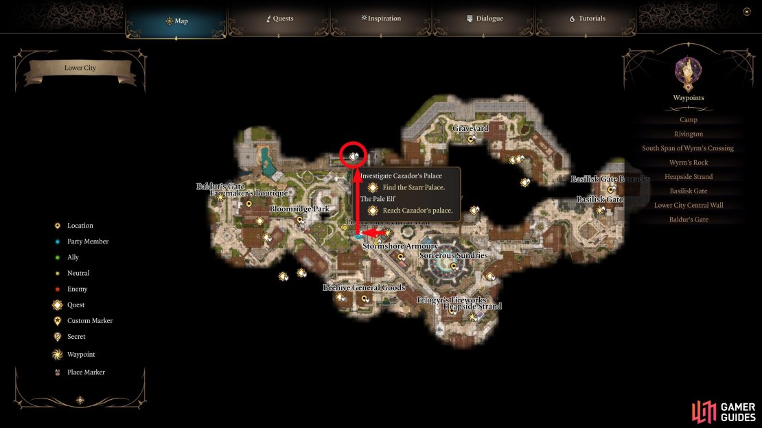 Teleport to the Lower City Central Wall waypoint and enter the watchtower next to it.