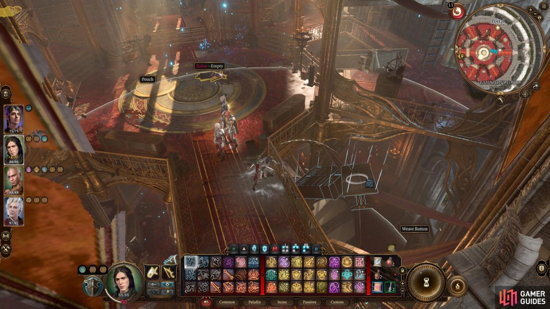 When you gain access to the tower, jump down on the floating furniture to reach the floor below.