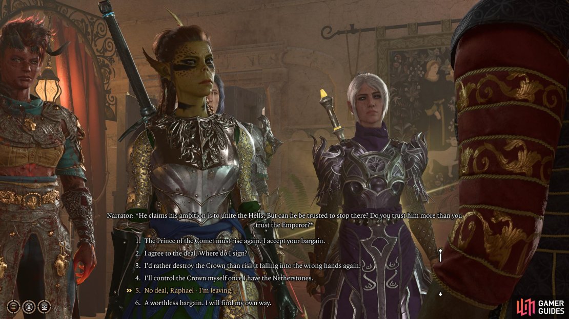 When Raphael offers you a deal for the hamer, refuse the deal.