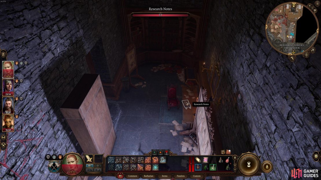 Balthazar&rsquo;s research notes can prove quite enlightening and you can bring them up in dialogue later!