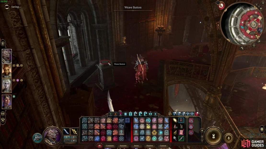 You can interact with this Weave button in the Ramazath&rsquo;s Tower to enter the Sorcerer&rsquo;s Vault.