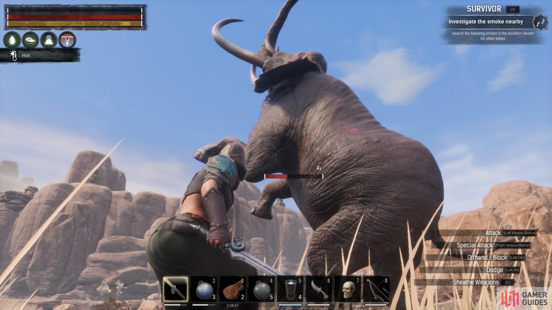 Be sure to keep a safe distance from Thunderfoot when he rears up.
