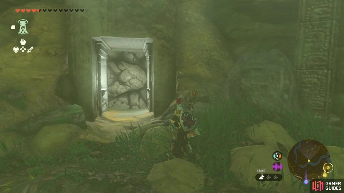 Look out for this doorway south from the initial cave and you’ll find the trousers inside.