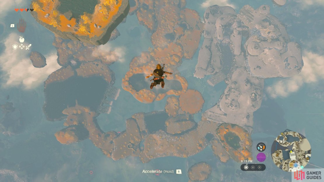Dive down to the island below the Room of Awakening
