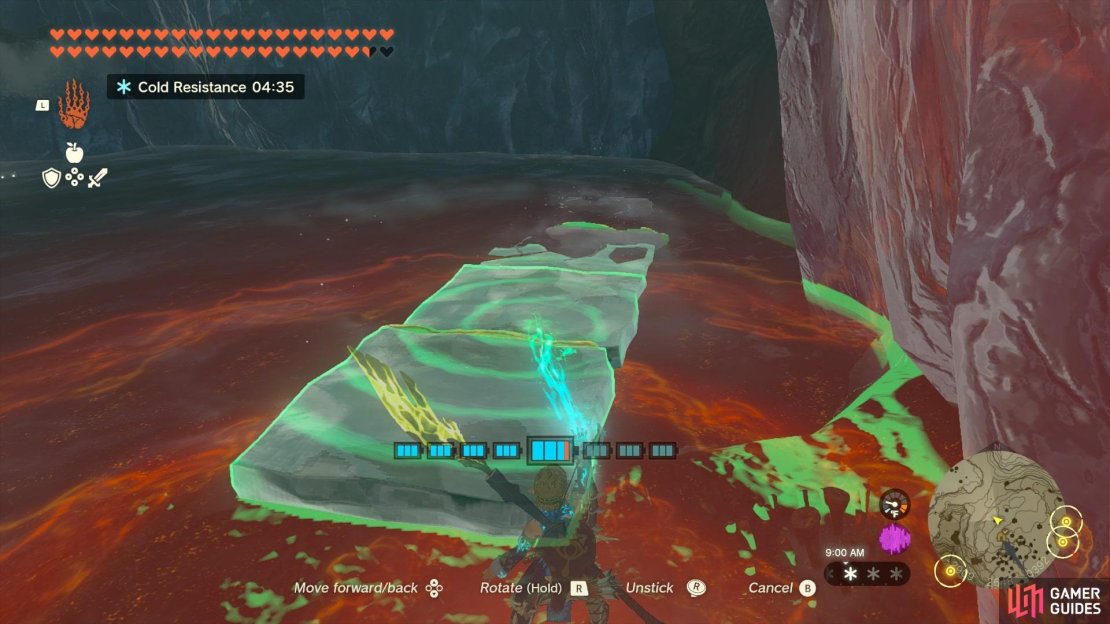 Use the ice to make your way over to the small cave.