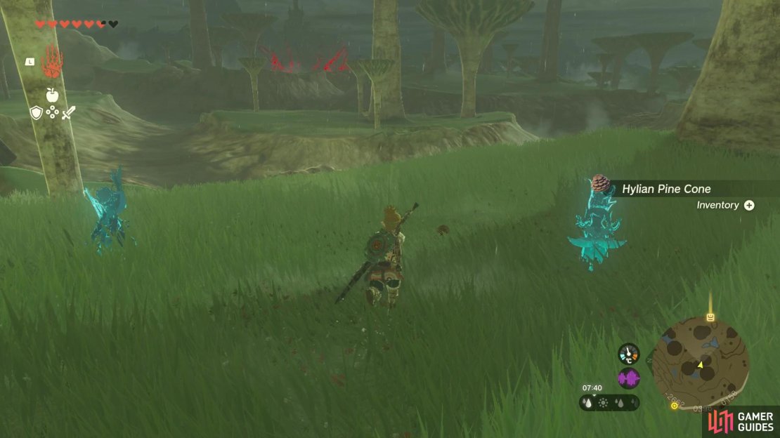 Follow the trail of Hylian Pine Cones all the way from the stable to Seres Scablands.