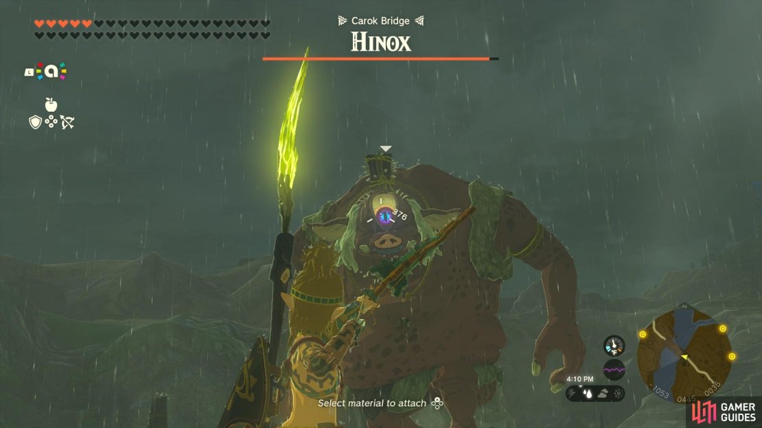Target the Hinox&rsquo;s eye to stun it.