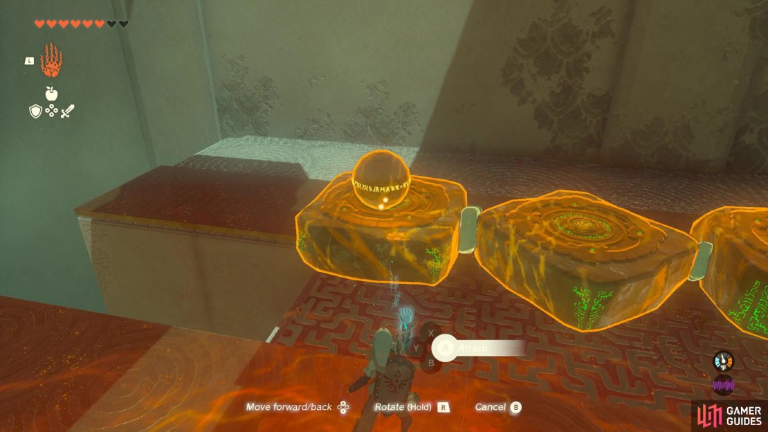 Place some hover stones in front of the piston, then place the ball onto one of them. 