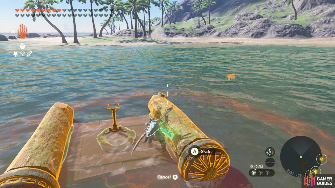 Use Ultrahand to see the chest containing The Island Lobster Shirt in the water.