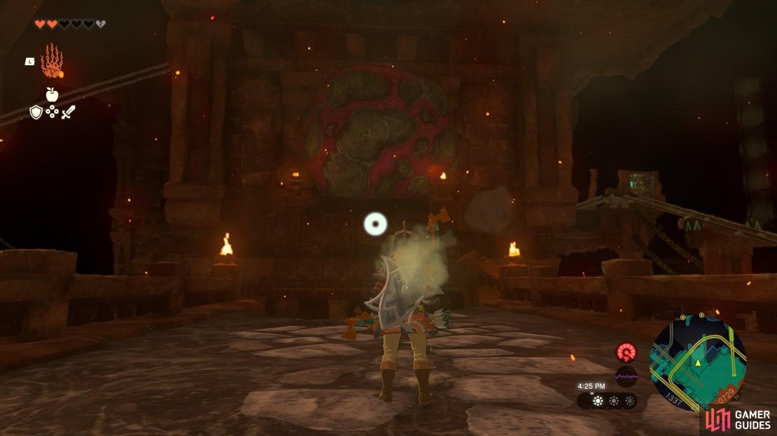 Find the large boulder behind you from the fourth Gong.