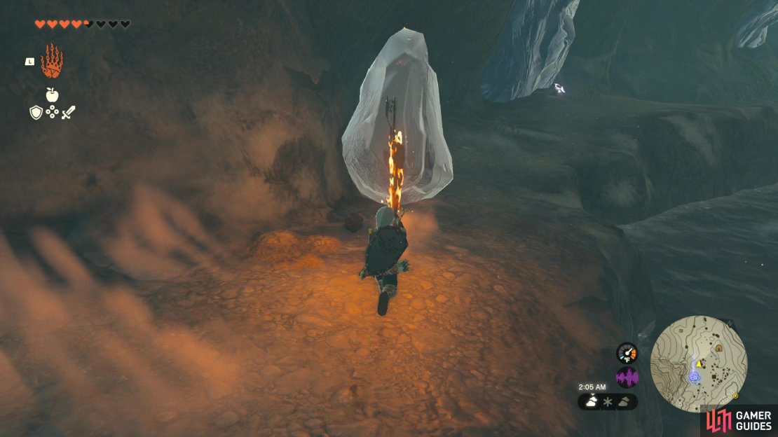 Melt this ice block to reveal the chest containing !Wing zonai devices.