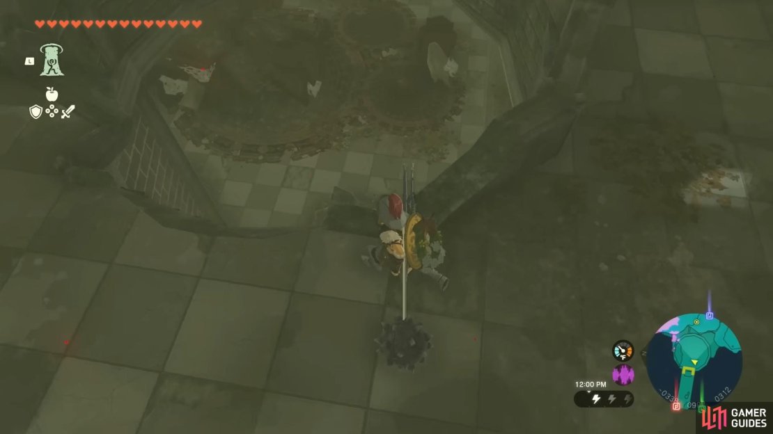 The area you need to drop down to access !Princess Zelda&rsquo;s Room