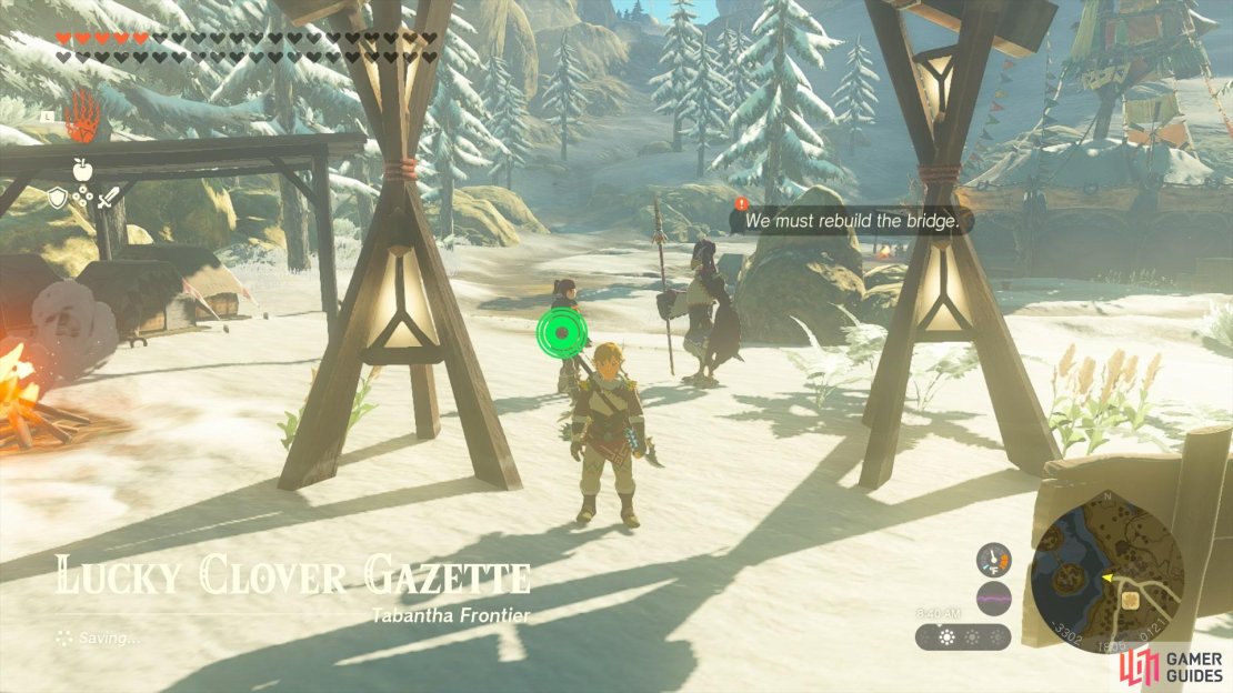 Find Juannelle and Gesane next to the downed Rito Bridge.
