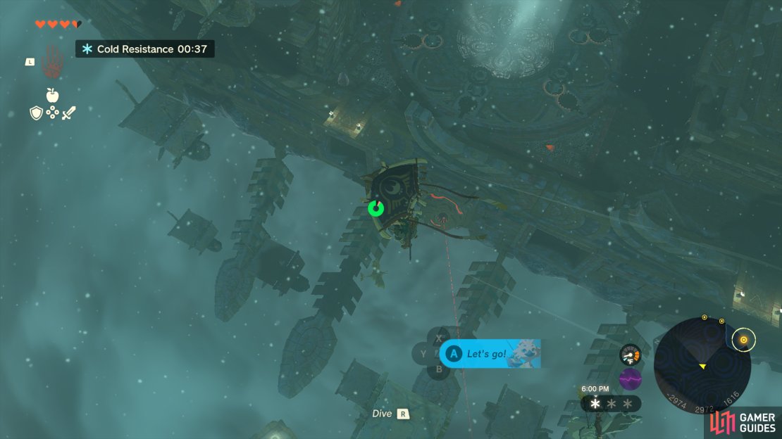 The entrance is easy to spot from the sky.