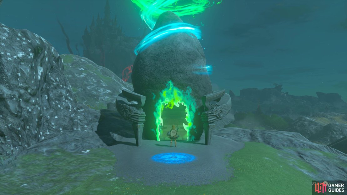 Ishodag Shrine is found on top of a tall rocky cliff that you&rsquo;ll need to climb to reach. 