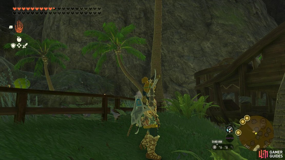 Look for the straight palm trees near the locations.