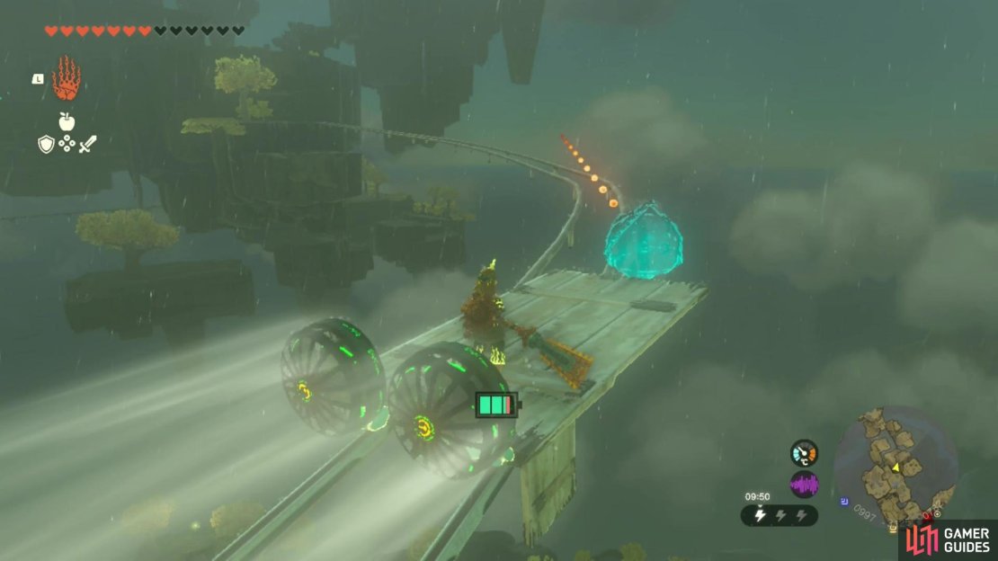 Use fans and two planks of wood to create a structure that rides along the old minecart rails.