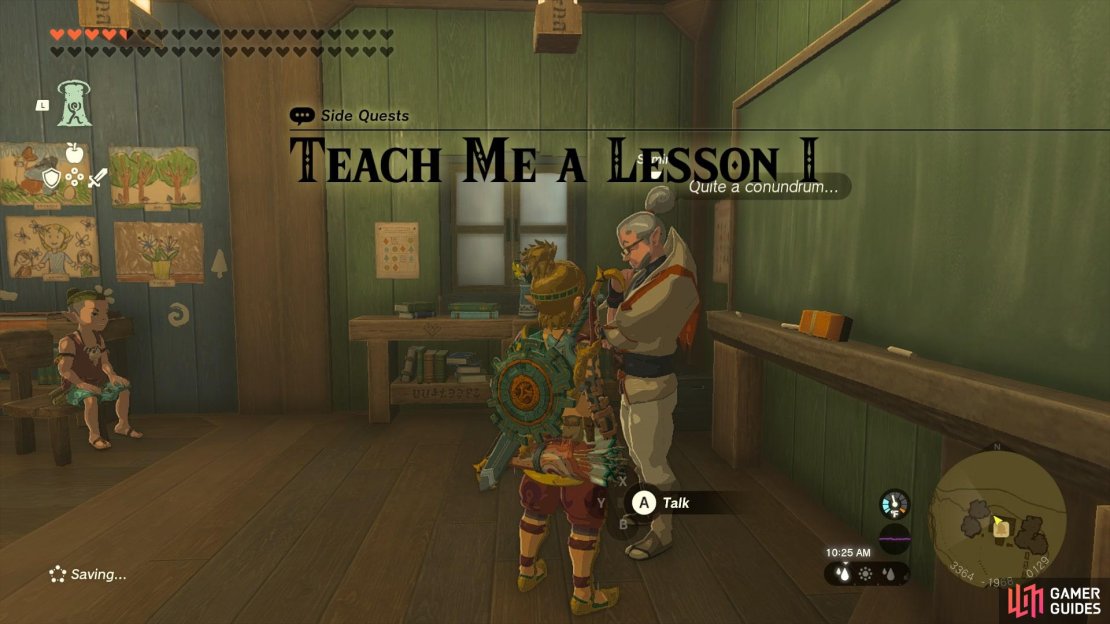 Symin needs you to take a photo of a screen in Kakariko Village.