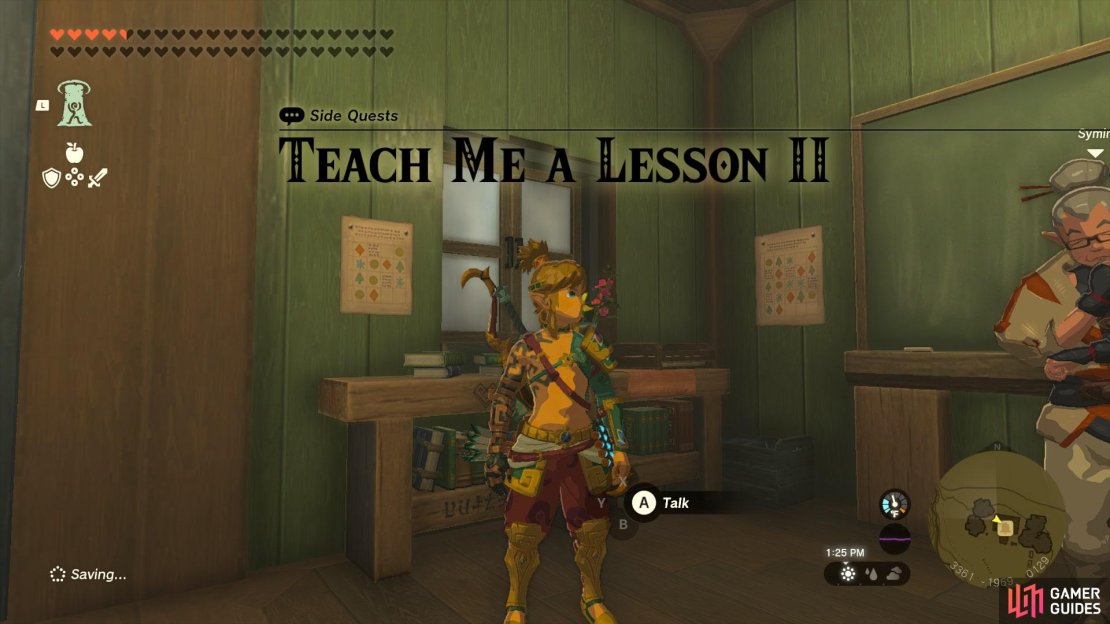 Speak with Symin again to start Teach Me a Lesson II.