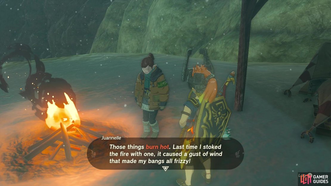 Speak to the NPCs by the broken bridge to get a tip on how to cross it.