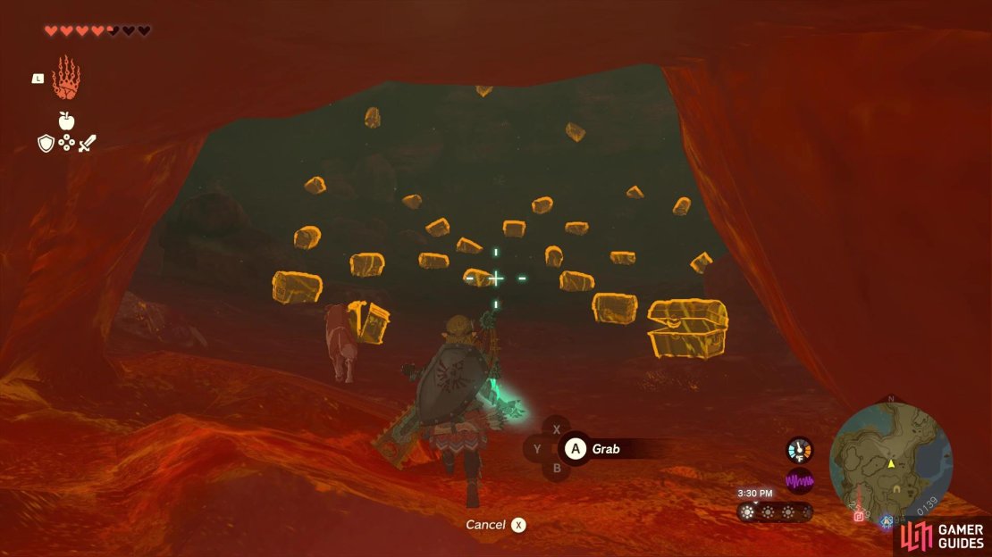There are a large number of chests inside the cave