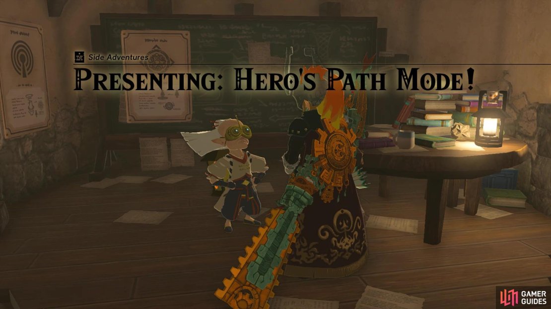 Hero&rsquo;s Path Mode is one of three options to upgrade after completing Hateno Village Research Lab.