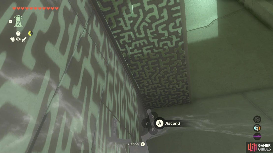 Park your vehicle under the lattice and use Ascend to reach the area with the ball.