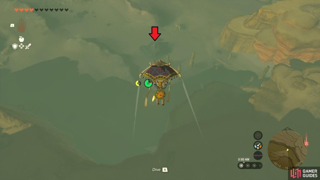 It&rsquo;s easiest to get to the shrine by gliding down from higher up.