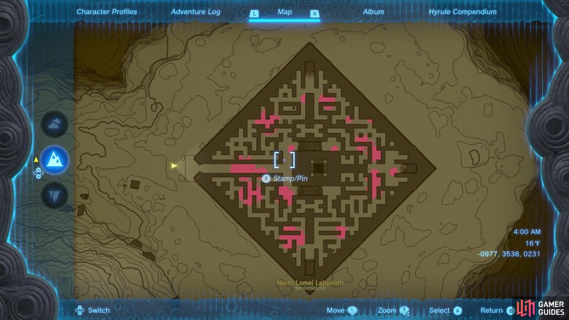 The map of the labyrinth