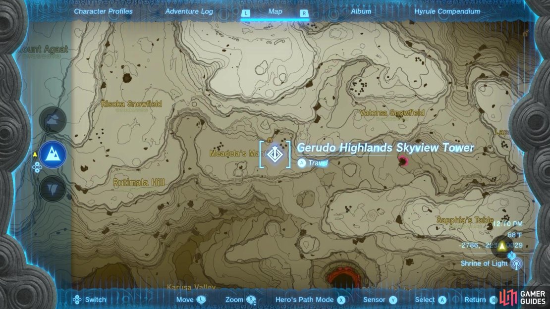 You can glide down to the Gerudo Summit from the nearby tower.