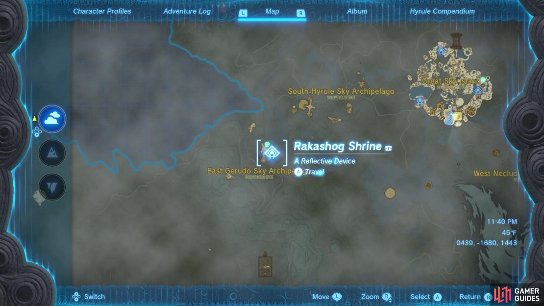 Start your journey to the sky labyrinth from this spot.